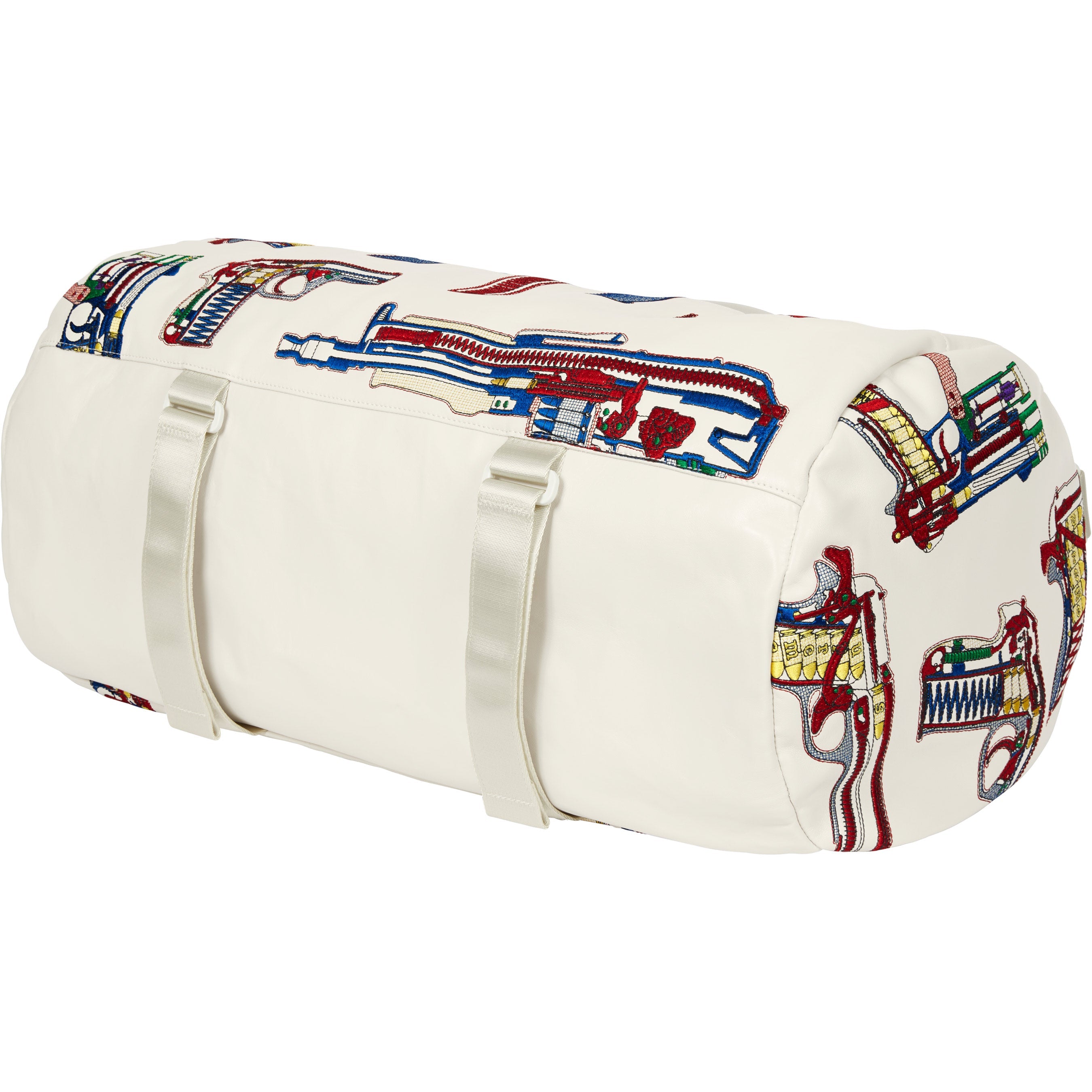 Guns Embroidered Leather Duffle Bag view 5